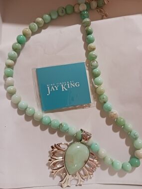 Jay King Authentic Green Opal Pendant/Brooch